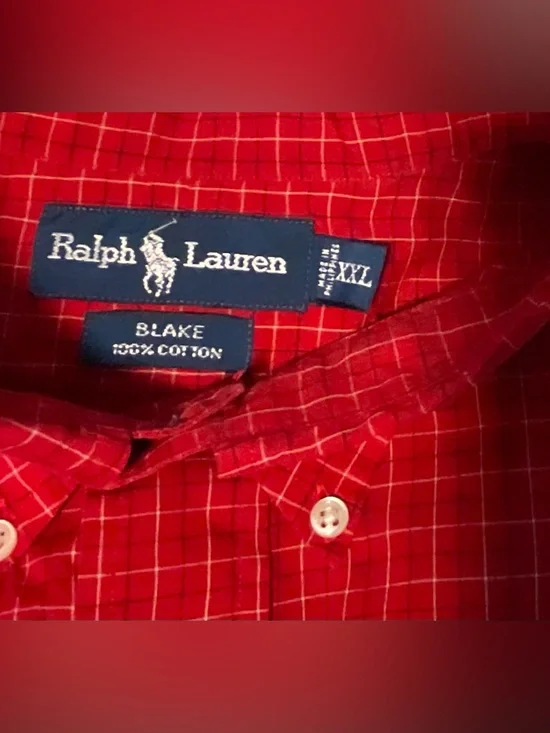 Ralph Lauren - Men's Red Short-Sleeve Button-Down Shirt - Picture 3 of 3